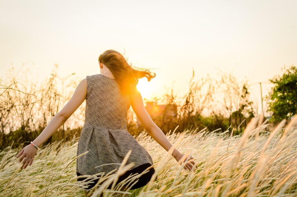 woman, field, sunset, Preparing Heart and Home